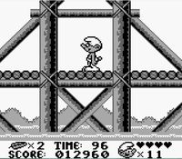 une photo d'Ã©cran de Les Schtroumpfs sur Nintendo Game Boy